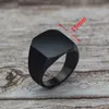 Fashion Simple Style Black Square Ring Classic Wedding Engagement Jewelry 220719