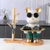 Decorative Objects & Figurines Home Living Room Decoration Accessories Animal Bear Figurine Decor Wood Shelves 3D Little Statue Table Orname