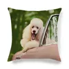 Cushion/Decorative Pillow 45cm Poodle Dog Linen/cotton Throw Covers Couch Cushion Cover Home Decorative CoversCushion/Decorative Cushion/Dec
