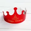 Filet créatif chapeau d'anniversaire rouge fournitures de cuisson papier gâteau d'anniversaire pour enfants couronne chapeau de fête chapeau de noël GCB15075