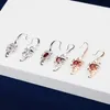 Dangle 925 Sterling Silver Birds Eardrop With Multicolor Zircon Stone