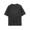 T-shirt da uomo T-shirt grafiche da basket T-shirt oversize da uomo Stampa in cotone Retro Washed Top Tee Harajuku Streetwear Summer Vintage Clothi