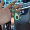 Luminescent Fruit Avocado Keychain Soft Resin Avocado Keychains Couple Jewelry Women Fashion Christmas Small Gift Cute Keychain AA220318