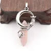 Pendant Necklaces Star Moon Flower Natural Crystal Stone For Necklace Jewelry Making Hexagonal Point Lapis Amethysts Pink Quartz PendulumPen