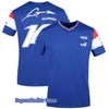 T-shirts pour hommes Fans de voitures de course T-shirt Chemise à manches courtes Vêtements Bleu Noir Jersey respirant 2021 Espagne Alpine F1 Team Motorsport Alonso C8R3