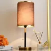 6 Styles Bedroom Table Lamp Dimming Fabric Desk Reading Lights 45cm Simple Warm LED Bedside Light Fixtures Loft Luminaire