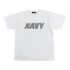 Summer Boy Fashion Brand Cool Topps 100% Cotton Casual Rund Neck Reflective Navy Graphic T-Shirt Loose Bottomed Shirt Man