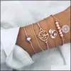 Armreif Armbänder Schmuck Bohemian Lotus Karte Baum des Lebens Unendlichkeit Herz Stretch Perlen Mtilayer Boho Charm Armband Set für Frauen Drop Deliv