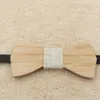 Children Kids Boys Clip On Tie For Wedding Pre Party Tied Clip Child Neck Bamboo Wooden Ties 6pcs Wholesale