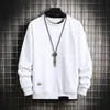 Mens Casual Sweatshirts Hoodie Men Fake Two Pieces Multi Color O-Neck Fashion Harajuku Style Male Sweatshirt 220325