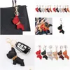 Key Rings Fashion Jewelry Pu Leather Pit Dot Pendant Car Ring Cartoon Dogs Keyring Keychain Bag Pendants Drop Delivery Dhcmp