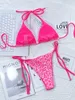 2022 Sexy léopard imprimé licou brésilien Bikini femmes maillots de bain femme maillot de bain deux pièces Bikini ensemble baigneur maillot de bain nager