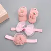 3PcsSet cadeaux ensembles dentelle fleur bébé fille bandeau chaussettes couronne arcs nouveau-né bandeau chaussettes Po accessoires pour bébé cheveux accessoires 29323257