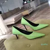 2022 ربيع النساء عالي الكعب حذاء أحذية جلدية حقيقية مسطحة كعب زفاف مدبب صندل الجنس للسيدات
