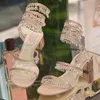 Rene caovilla sandali con tacco di alta qualità firmati tacco da donna pantofole classiche 100% pelle abito da sposa colore set viaggio festa all'aperto sandalo termico da spiaggia