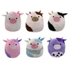 20cm Cute Cartoon Plush Pillow for Kids Girl Boys Kawaii Color Cotton Stuffed Cow Cushion Toys Gifts 220623