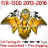 OEM Fairings For YAMAHA FJR-1300 FJR 1300 A CC FJR1300A 2001-2016 Years Moto Body 38No.15 FJR1300 13 14 15 16 FJR-1300A 2013 2014 2015 2016 Full Bodywork Kit gloss golden