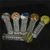 Glycerin Smoking Pipe Travel Tobacco Pipes Spoon Cigarette Tubes Glass Bong Dry Herb Hand Pipe