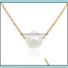 Collane con ciondolo Pendenti Gioielli Collana di perle semplice Dichiarazione di moda Catene di clavicole placcate in oro argento per Dhbap