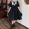 Houzhou woman lolita dress kawaii الأنيقة خمر فساتين الربيع حلوة لطيف نفخة الأكمام preppy النمط sundress رداء 220527