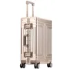 100% Aluminum-magnesium Suitcases Boarding Rolling Luggage Business Cabin Case Spinner Travel Trolley Suitcase With Wheels