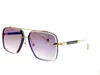 Top Men Design Sunglasses gen Square Cut Lens K Gold Frame 절묘한 전기 도금 간단한 넉넉한 스타일 고급 UV400 보호 안경