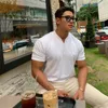 Casual short sleeves t shirt Men Gyms Fitness Tshirt Male Training Workout Cotton Slim Tees Tops White Fashion Clothes 220614