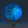 16 färger förändring 3d utskrift Moon Lamp Galaxy Night Light Touch and Remote Control Kids Light Gift Home Dekoration H220423