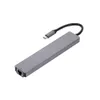 Hub 8-in-1 typ C Aluminium Reader PD USB-C dla MacBook Pro do I RJ45 Ports 3.0 Port USB 2.0 Port z Hub 3.0 TF SD