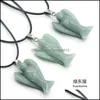 الفنون والحرف الطبيعية الحجر الجوهرة المنحوتة الملاك قلادة روز الكوارتز كريستال Jade Onyx Bead Netclace Healing Guardian Jewelry Sports2010 DH3OL