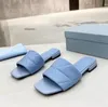 Frauen Hausschuhe Sandalen Mode Dreieck Flache Slides Flip-Flops Sommer Echtes Leder Outdoor Loafer Bad Schuhe Mit Box