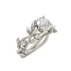 Cluster ringen groothandel European Fashion Woman Man Party Bruiloft Geschenk verschillende kleuren Bladeren Zirkon 925 Sterling Silver Ring RR36Cluster Clust