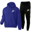 Two Piece Set Casual Fleece Tracksuit Kvinnor Vinterkvinnors uppsättningar överdimensionerade huva långärmad hoodie sportbyxor lady kostym märke logotyp