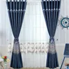 Luxury Embroidery Blackout Linen Curtain for Living Room Mirror Flower Pattern Window Curtains Drapes Bedroom Environmental W220421