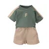 Casual Baby T-Shirt + Shorts Enfants Garçon Vêtements Ensembles O-cou Été Enfants Vêtements Coton Enfant Tenues À Manches Courtes Ensembles pour Garçons G220509