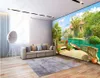 リビングルームの寝室の壁紙3Dの壁の家の装飾壁ステッカーガーデンレイクシーンパペルドレイド