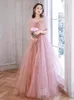Vestidos de festa elegante vestido de baile de baile rosa do ombro lantejoulas plissadas lactas de coração lacacados