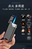 Metal inflatable Lighter Torch Open Cover Press Straight Blue Flame Windproof Lighter Ultra Thin Creative Personality Lighters