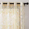 Rideau Tentures Marron De Luxe Géométrique Tulle Voile Sheer Rideaux Pour Salon Chambre Cuisine Ombre Fenêtre Tissu GreyCurtain