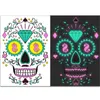 Autocollant de tatouage temporaire lumineux pour Halloween, maquillage du visage spécial jour du crâne mort, déguisement, décor de Cosplay d'halloween