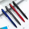 1 PCS Lüks Çok Fonksiyonlu Kapasitif Dokunmatik Ekran Stylus Ball Point Escolar Metal Beyaz Kalemleri Özelleştirilmiş Adı 220704