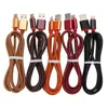 Fast Charger Cables Cable Usb Type C Pu Leather Micro V8 Fast Charging Usb-C Data Cord Wire 25Cm 1M For Huawei Xiaomi Redmi