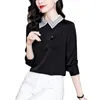 Chemisiers pour femmes Chemises Printemps Été Blanc All-match Chemise en satin de soie Vêtements pour femmes Office Lady Commute Fashion Femme Pocket Long