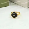 Mode Diamant Designer Band Ring viele Farben Klee Muschel Schmuck 18k plattiert Eheringe für Frauen Party Jahrestag Verlobung Liebe Geschenk