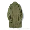 Męskie okopy płaszcze armia zielony w stylu UE High Street Coats vintage długie okopy odzież płaszcze t220809