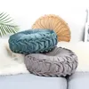 Velvet plissé futon rond coussin de coussin d'oreiller pouf jet de canapé à la maison décor 33x11cm W220412