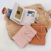 Wallets Wallet Zipper Two-fold Coin Purse Korean Version Ins Wild Solid Color Student Large-capacity Buckle Portable Mini Ladies WalletWalle