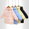 La nouvelle veste en duvet imperméable brillante de haute qualité pour enfants moyens et grands vêtements pour enfants de 4 à 12 ans hiver chaud Lon J220718