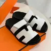 Designer tofflor Lady Leather Sandals Men Women Flip Flops Summer Beach Flat Slipper Size 35-44