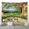 Tapisserie Jardin Moderne Grande Tapisserie Nature Fleurs Plantes Vignes Printemps Pa